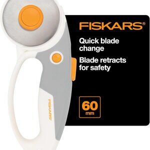 Premium 60mm Titanium Rotary Cutter with Ergonomic Loop Grip for Fabric, Thick M